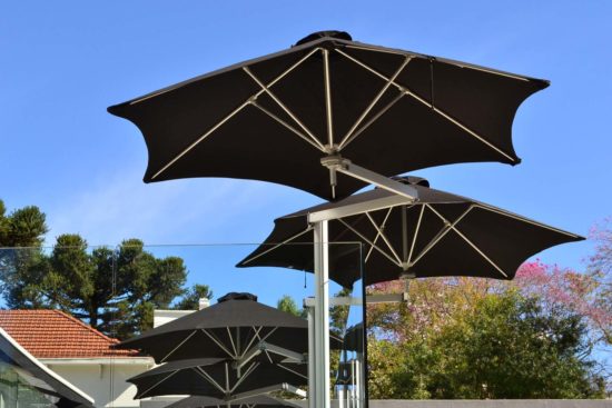 Paraflex - Parasol duo avec deux bras flexibles et solides pour une protection optimale